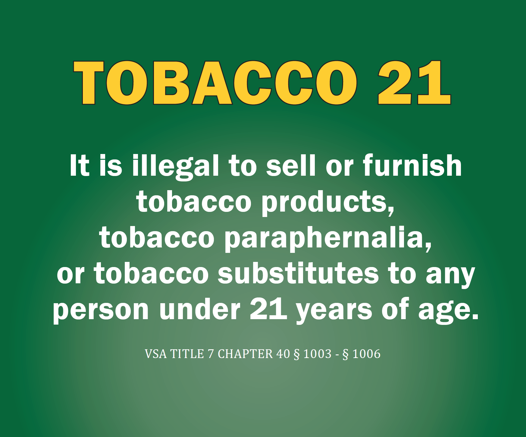 5mm Correx Board Its illegal to sell tobacco to anyone under the age of 18 Sign 